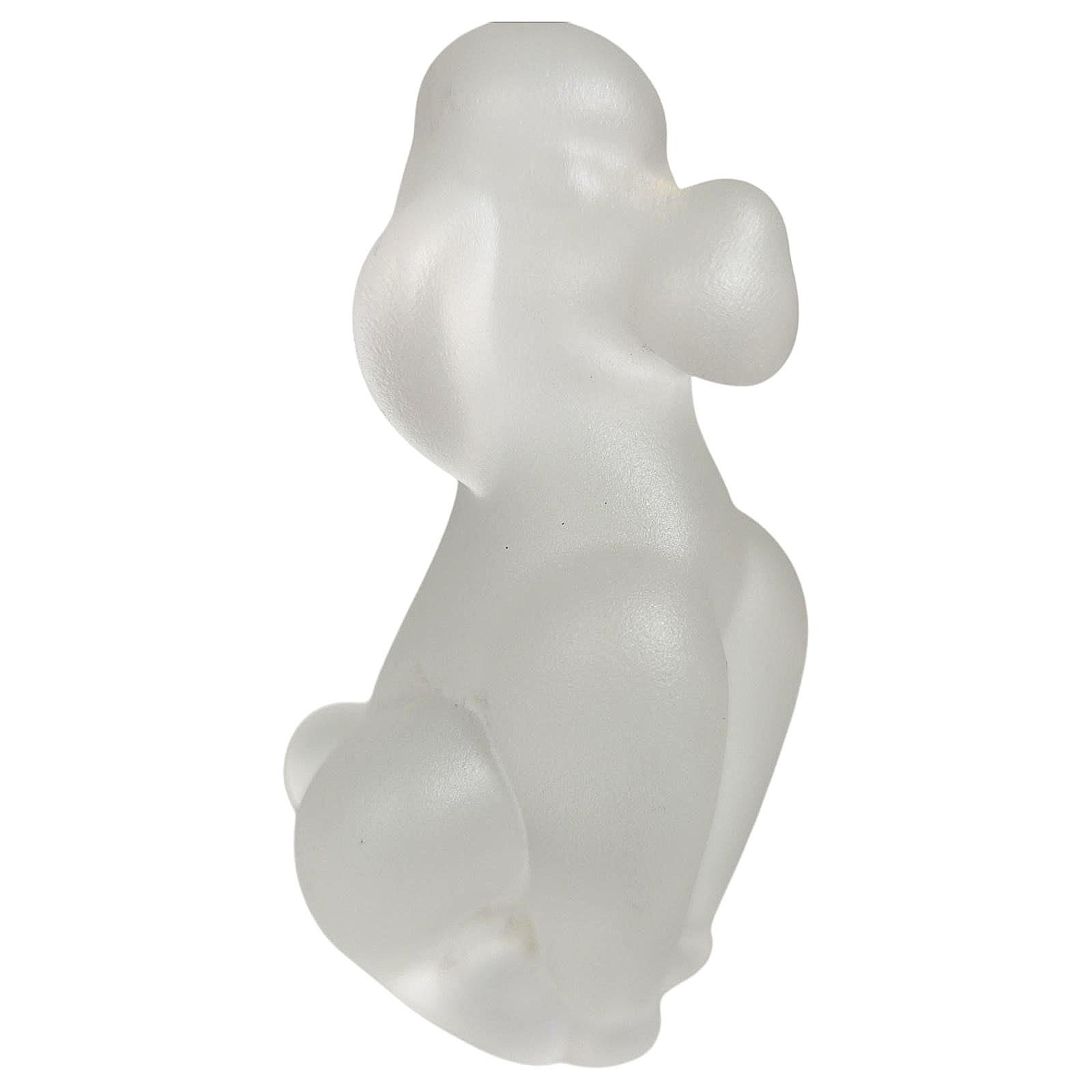 Cristal D\'Arques France Poodle Dog Figurine Small Frosted Crystal Clear Decor Cristal D\'Arques France Poodle Dog Figurine Small Frosted Crystal Clear Decor
