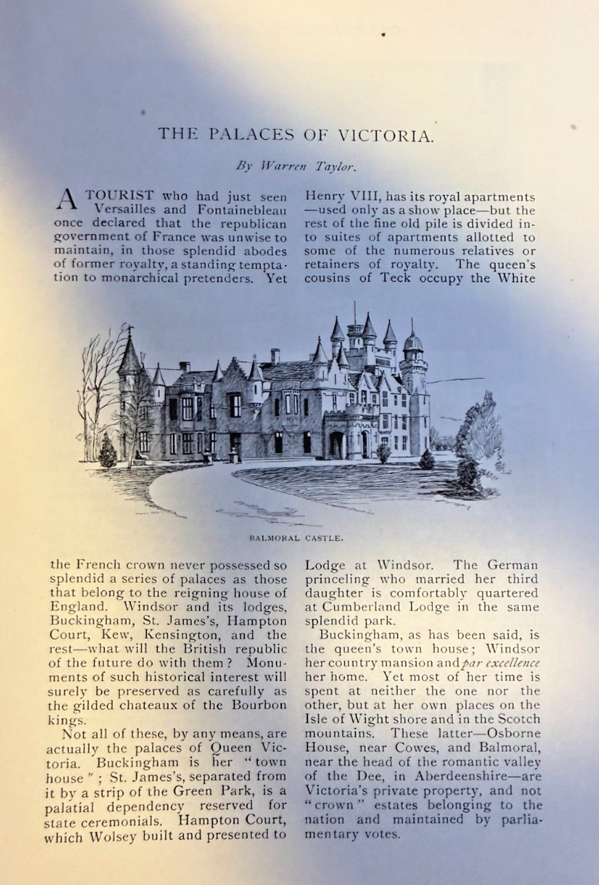 1892 Queen Victoria's Palaces Balmoral Castle Osborne House Windsor Castle
