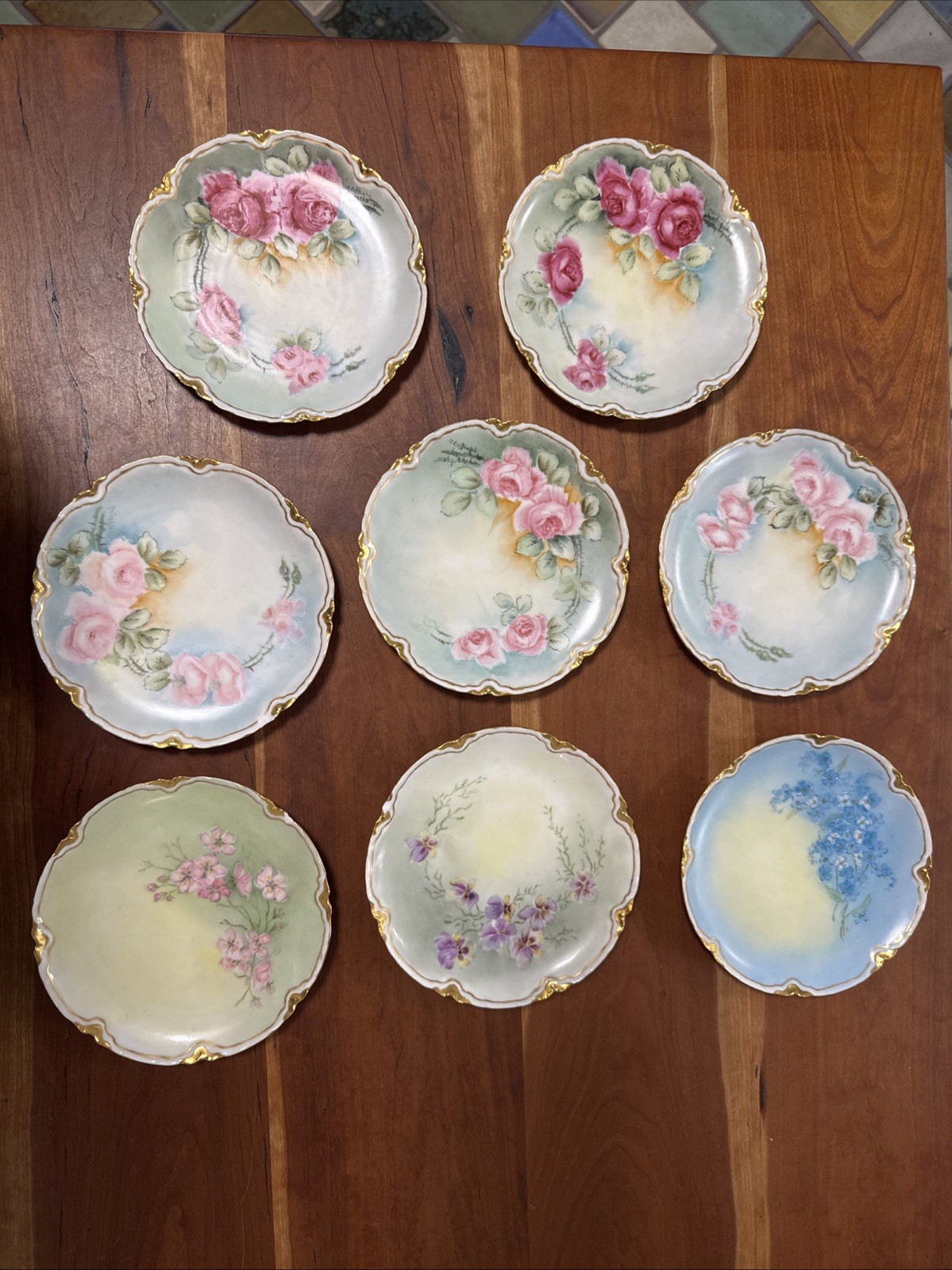 Set Of 8 Theodore Haviland Scheleiger Plates Set Of 8 Mark H 1888-1896 Set Of 8 Theodore Haviland Scheleiger Plates Set Of 8 Mark H 1888-1896