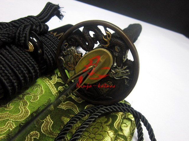 Hand forged 9260spring steel blade battle ready katana dragon tsuba sharpened sw