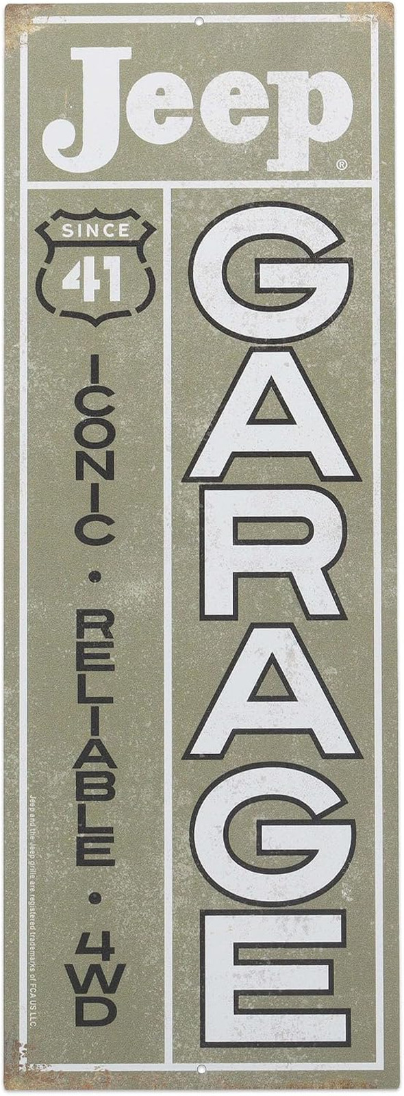 Jeep Garage Since \'41 Vertical Metal Sign - Vintage Jeep Sign for Garage, Sho...