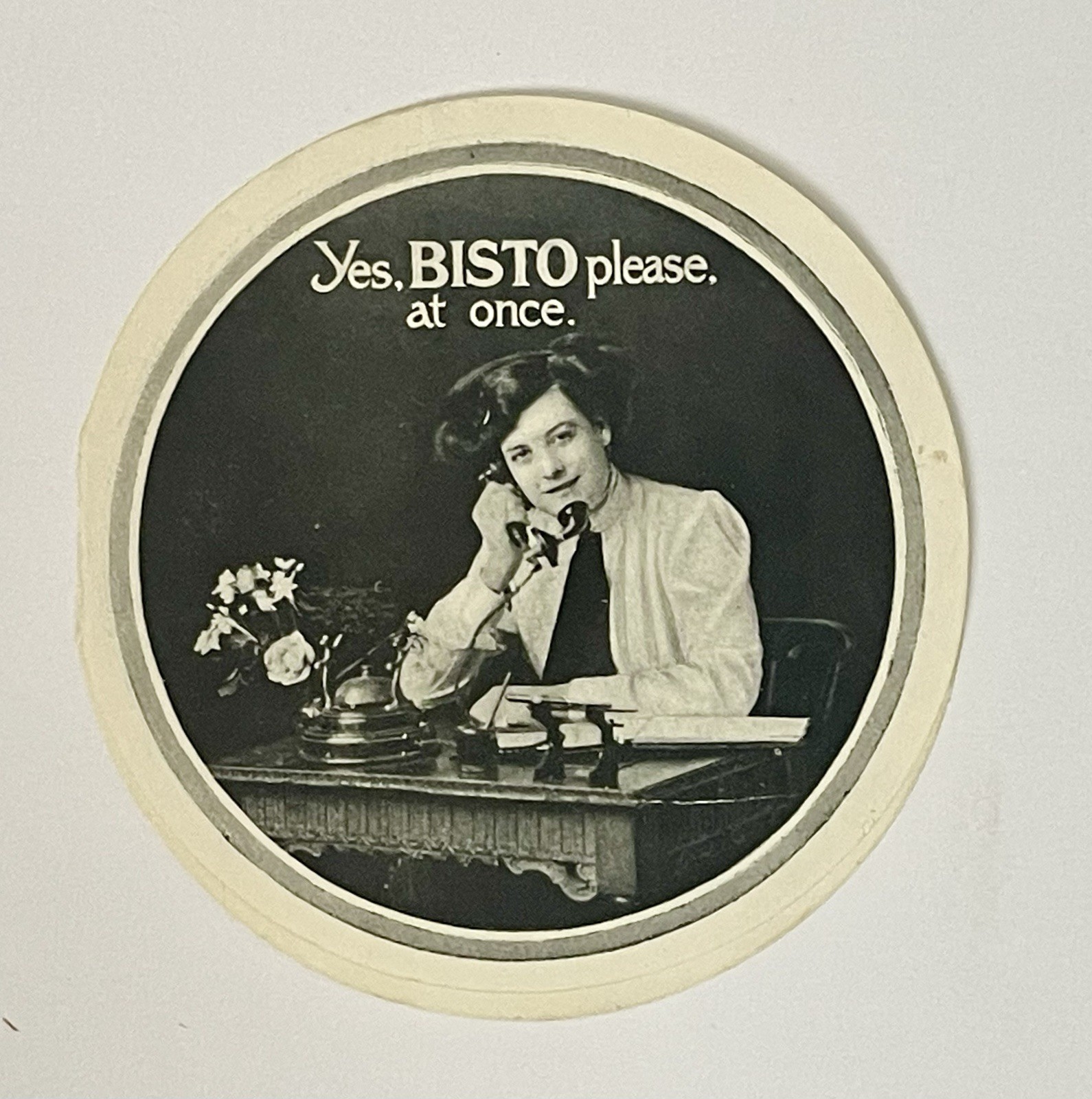 Antique BISTO Advertising Folding Circular Paper Advert Bookmark