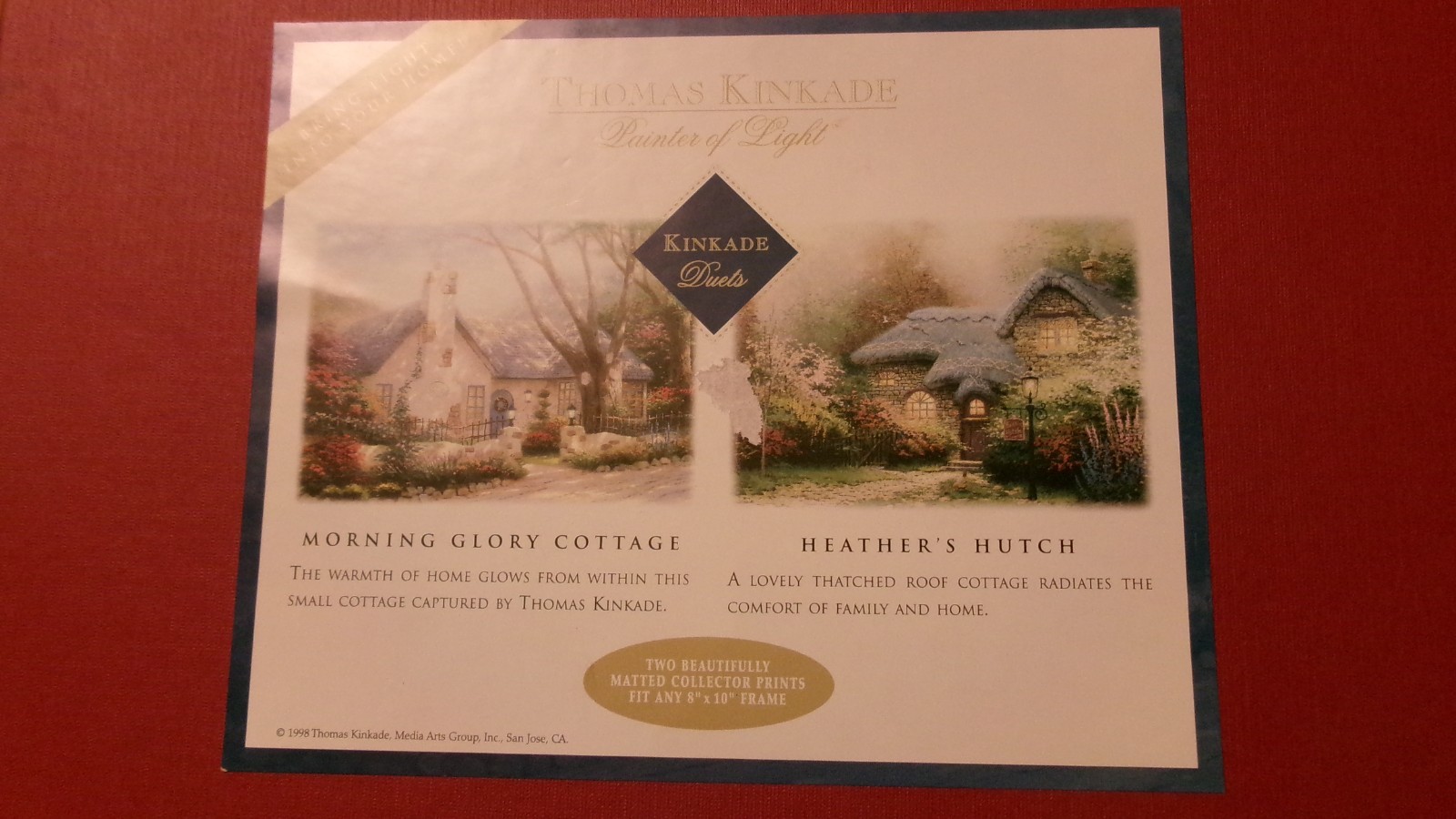 Thomas Kinkade Garden Cottage Collection 1998 Two matted prints In original box Thomas Kinkade Garden Cottage Collection 1998 Two matted prints In original box