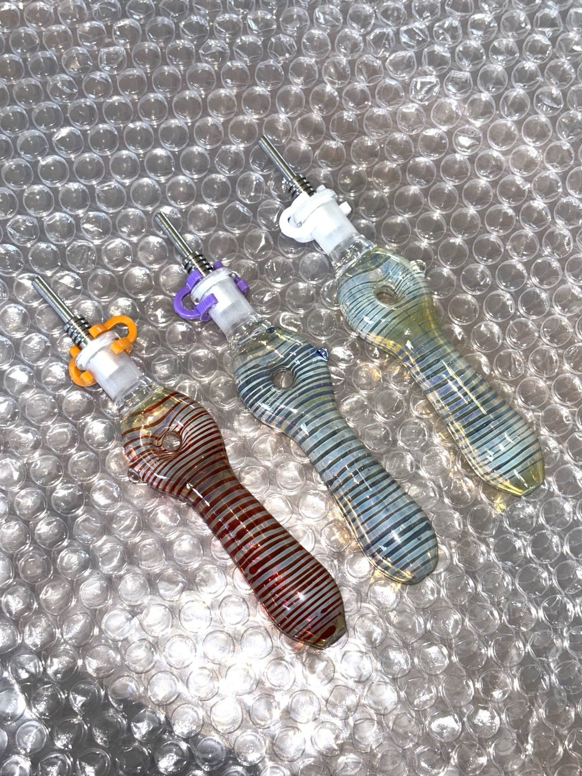 3 Glass Smoking Pipe Tobacco Collector