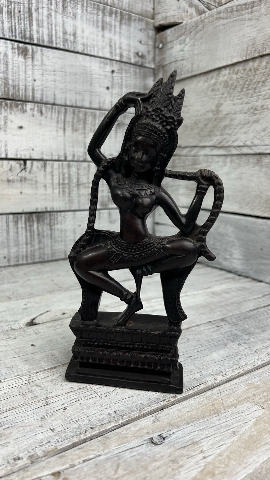 Apsara Khmer Black Resin Statue Sculpture  Angkor Wat Style Ornament Decor 🖤