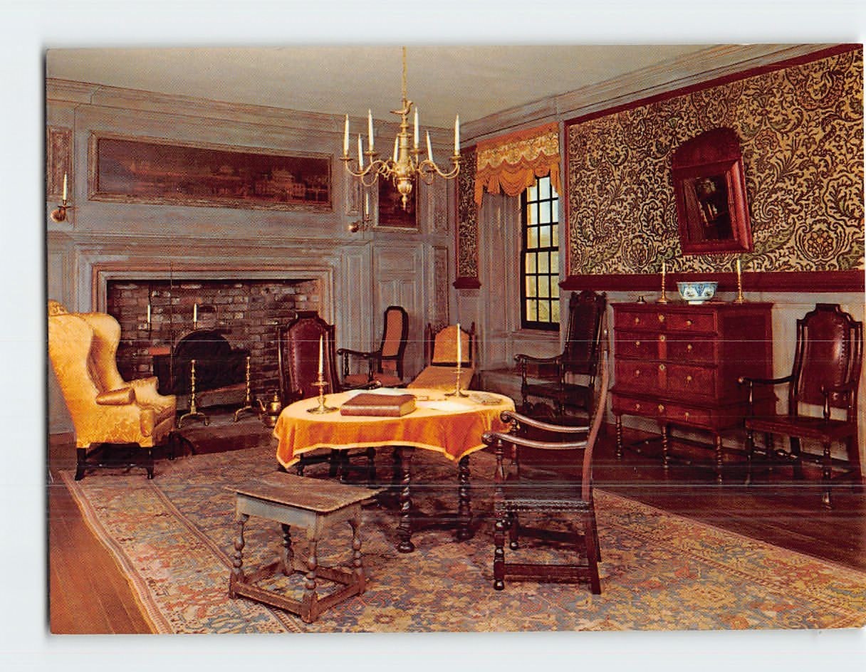 Postcard Flock Room Henry Francis Du Pont Winterthur Museum Winterthur DE USA