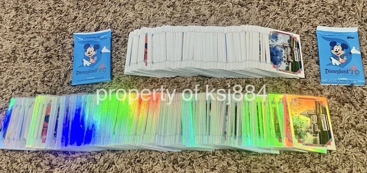 2x) Complete RAINBOW FOIL BASE Set 300 Cards - 2025 Topps Disneyland 70th +Bonus