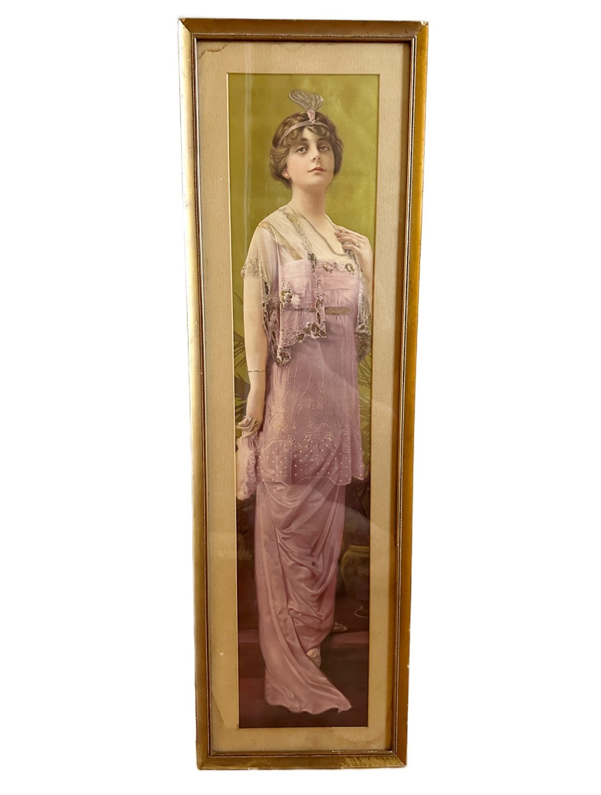 Antique Edwardian 1916 Pabst Brewing Yard Long Advertising Flapper Girl Print