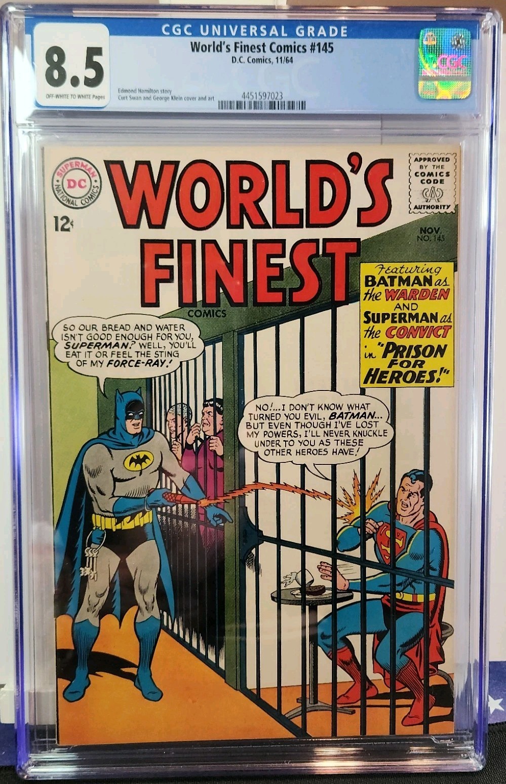 World\'s Finest Comics #145 CGC 8.5 DC 1964 High Grade Silver Age Superman Batman