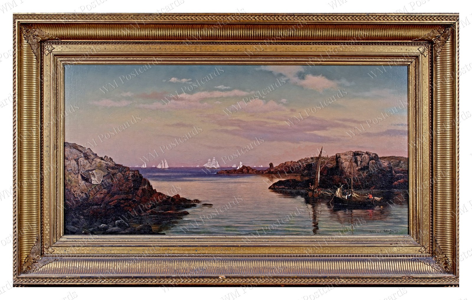 Nahant Massachusetts 1870 Forty Steps Beach Sailboats Standard Postcard