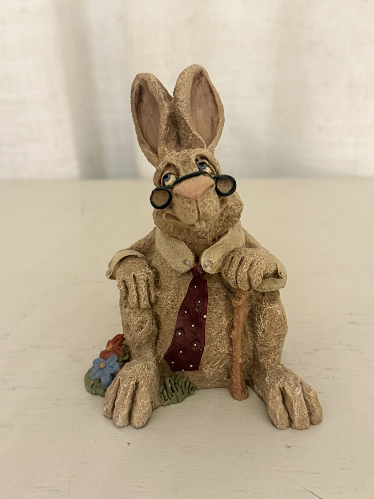 Vintage Frumps Foster Bunny Rabbit Figurine Glasses Cane Necktie Doug Harris