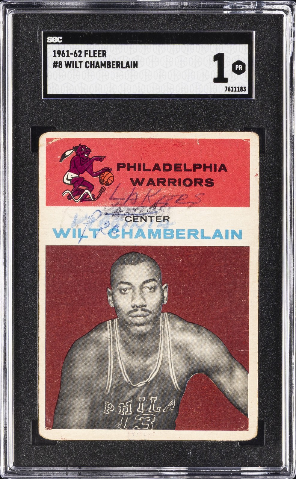 1961-62 FLEER #8 WILT CHAMBERLAIN SGC 1