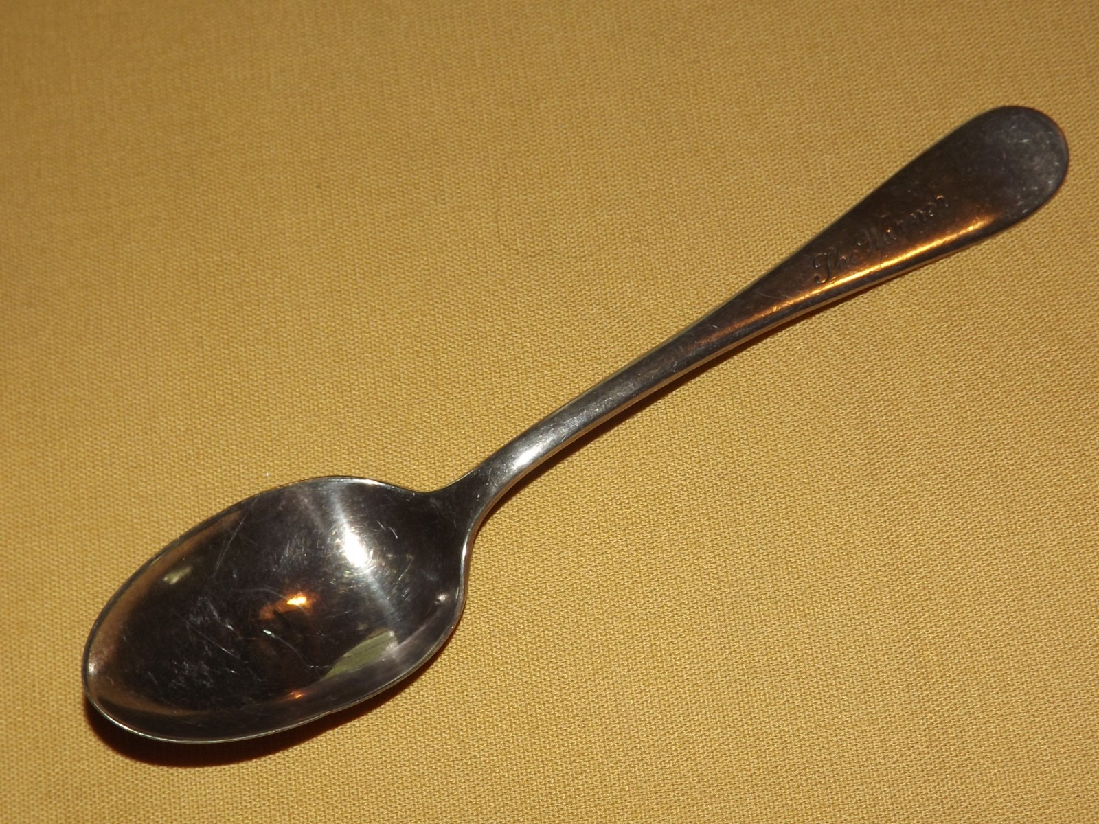 VINTAGE THE WARNER HOTEL STERLING INLAID SILVER SPOON PATD '04 