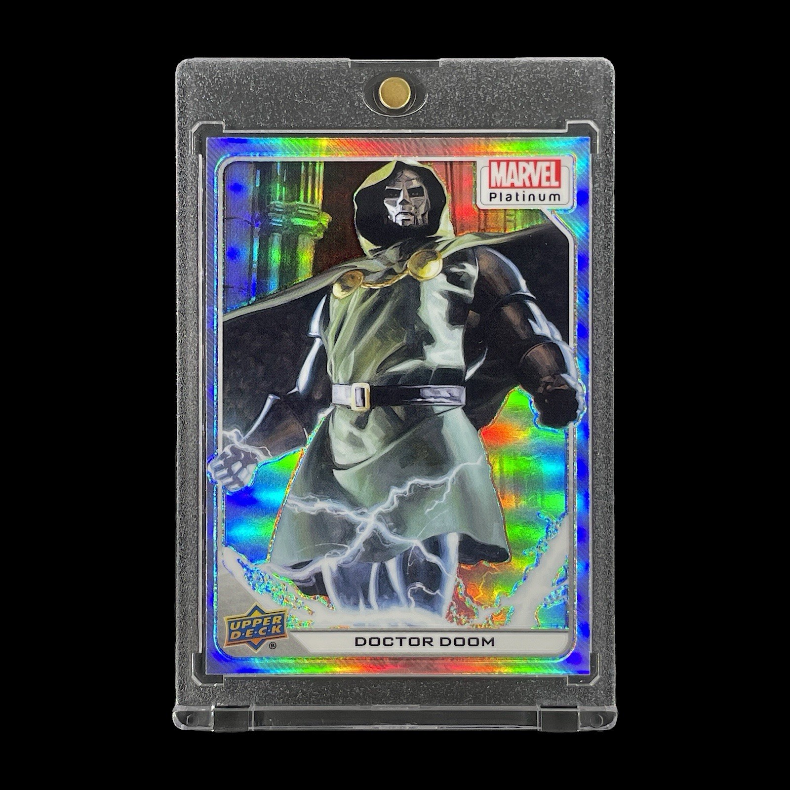 DOCTOR DOOM SILVER PRIZM REFRACTOR HOLO CARD 2023 Upper Deck Platinum - Marvel