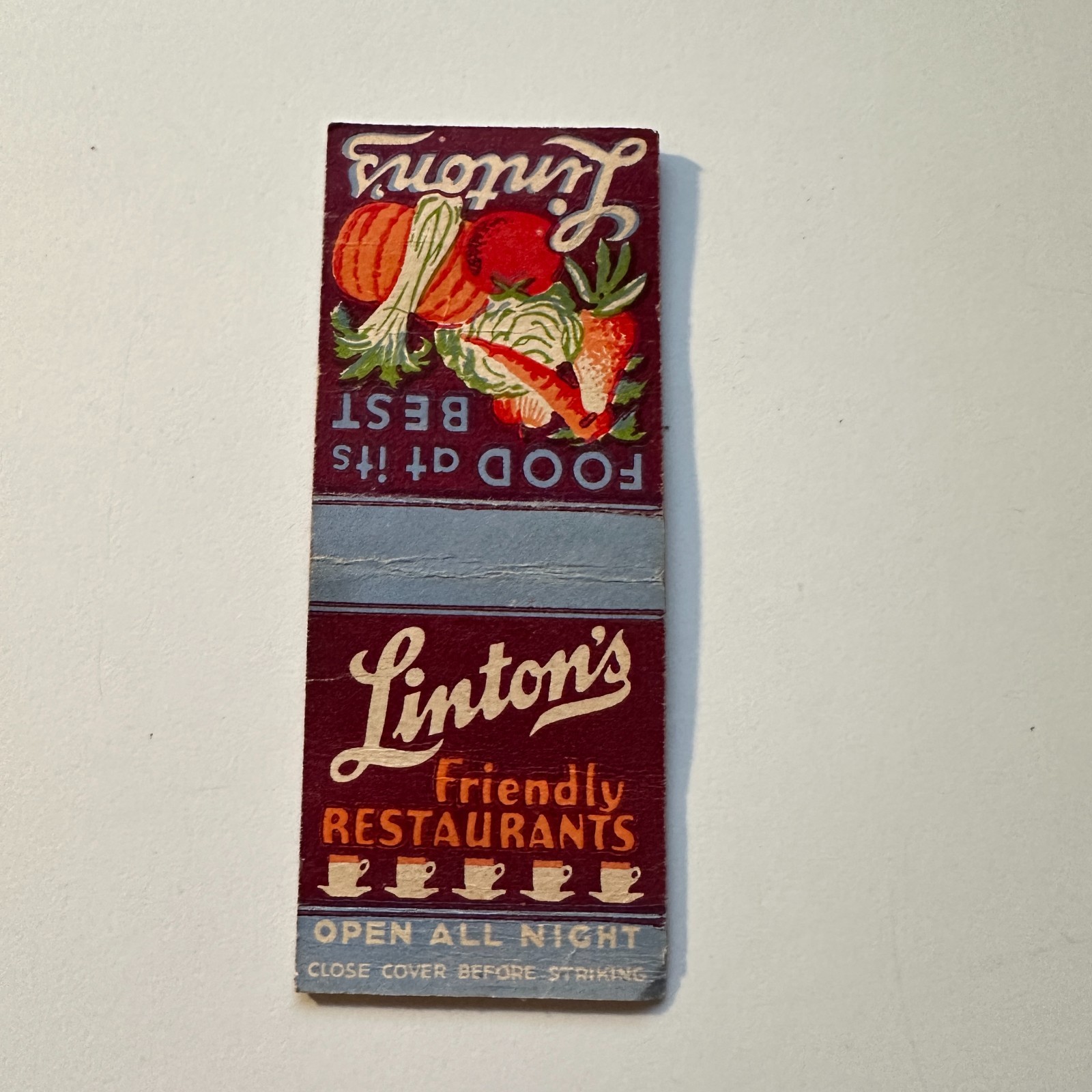 Linton\'s Friendly Restaurants Vintage Matchbook Cover 4MB121-3