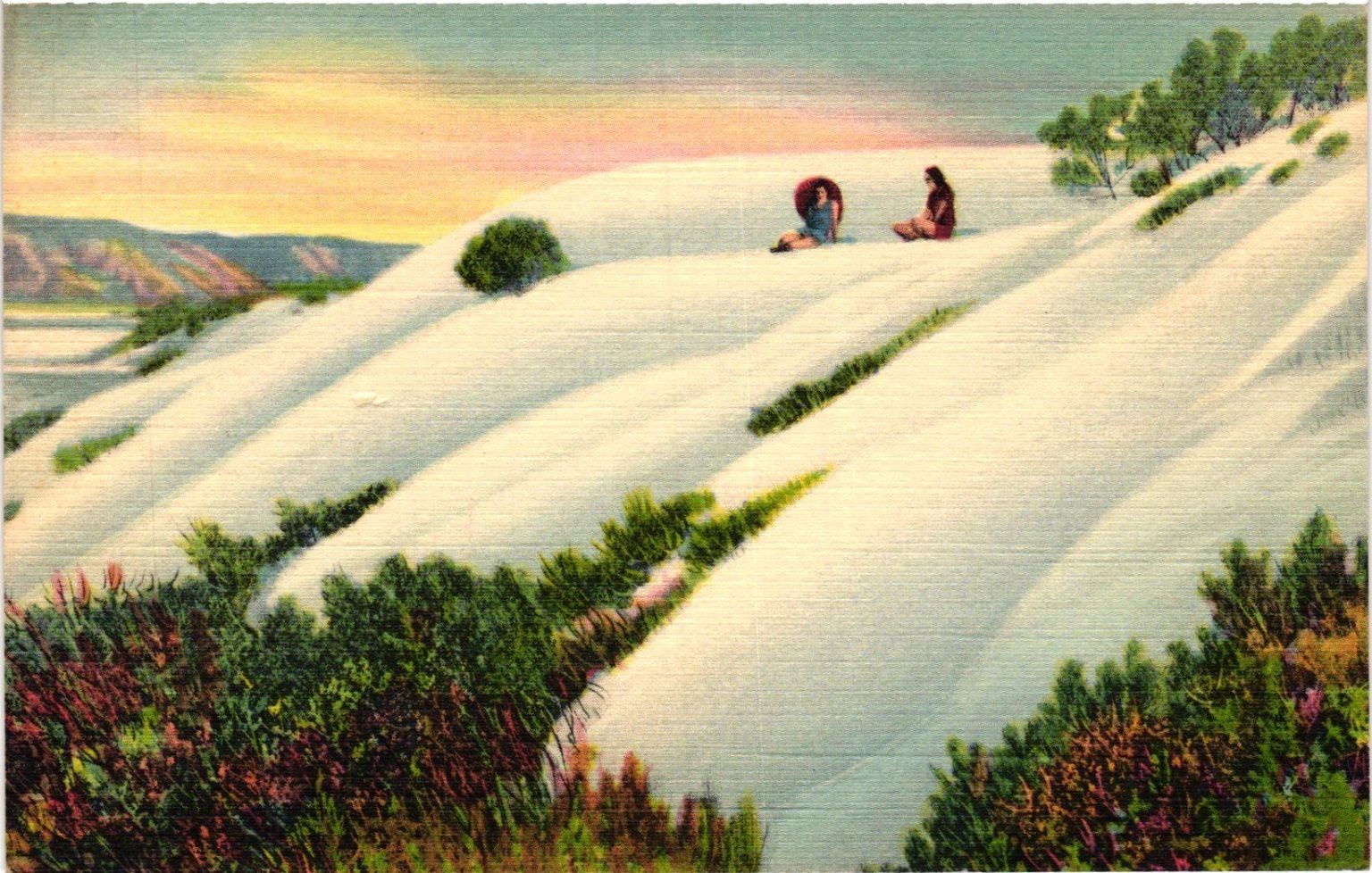 Vintage White Sands National Monument NM Linen Postcard Curt Teich Dunes Vintage White Sands National Monument NM Linen Postcard Curt Teich Dunes