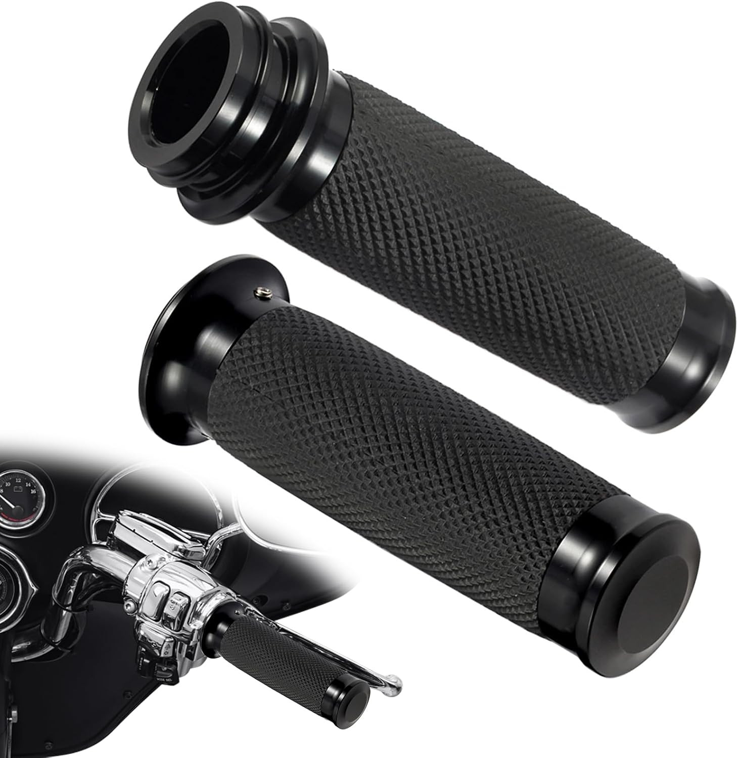 Electronic Throttle Hand Grips, 1inch Handlebar Grips Fit for Harley Touring Roa