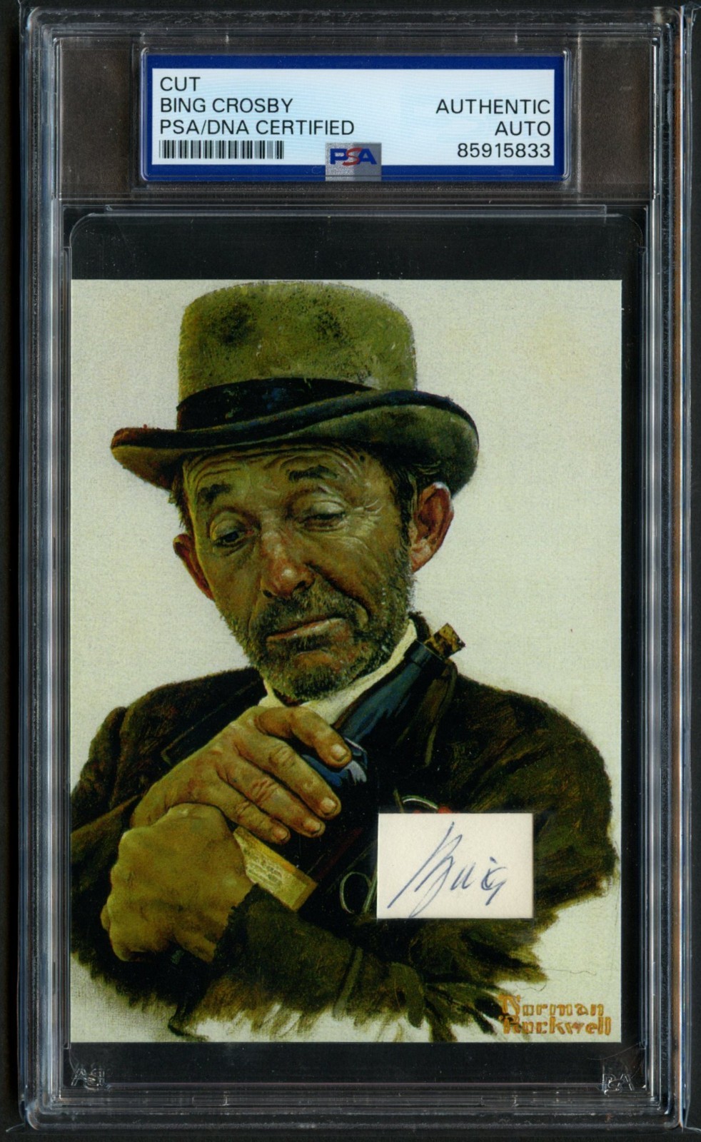 Bing Crosby signed autograph 3.5x5 Singer & Actor Custom Cut PSA Slabbed