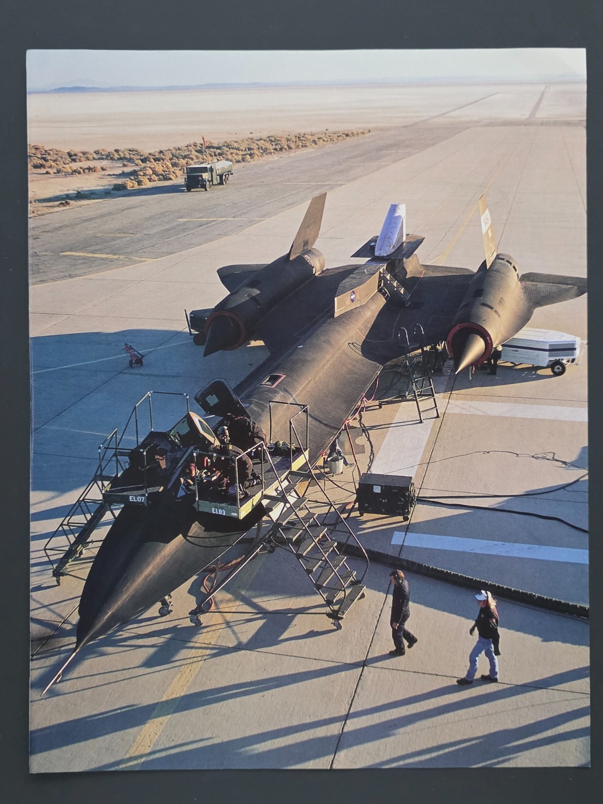 1998 MAGAZINE PRINT of Lockheed SR-71 Blackbird at Edwards Air Force base
