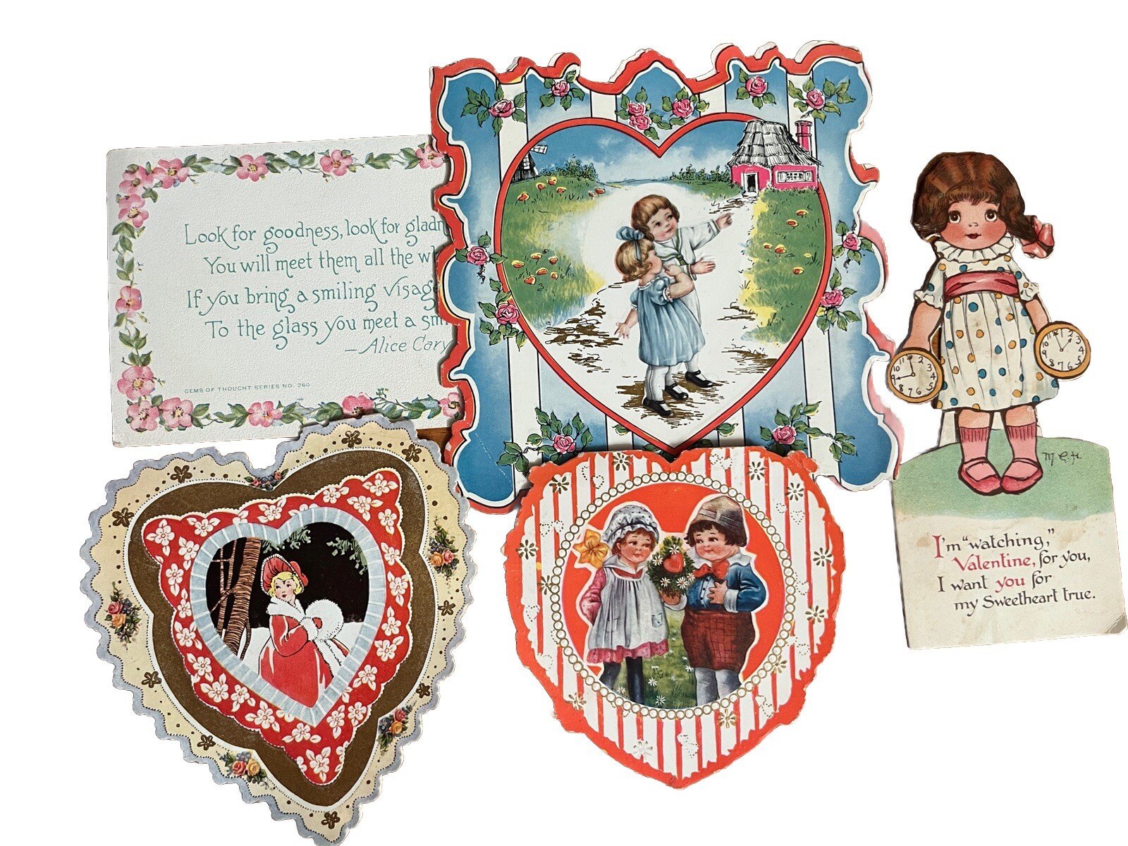 Lot 5 Antique Valentine Cards Ernest Nister Whitney Postcard Ephemera 1907 1918 Lot 5 Antique Valentine Cards Ernest Nister Whitney Postcard Ephemera 1907 1918