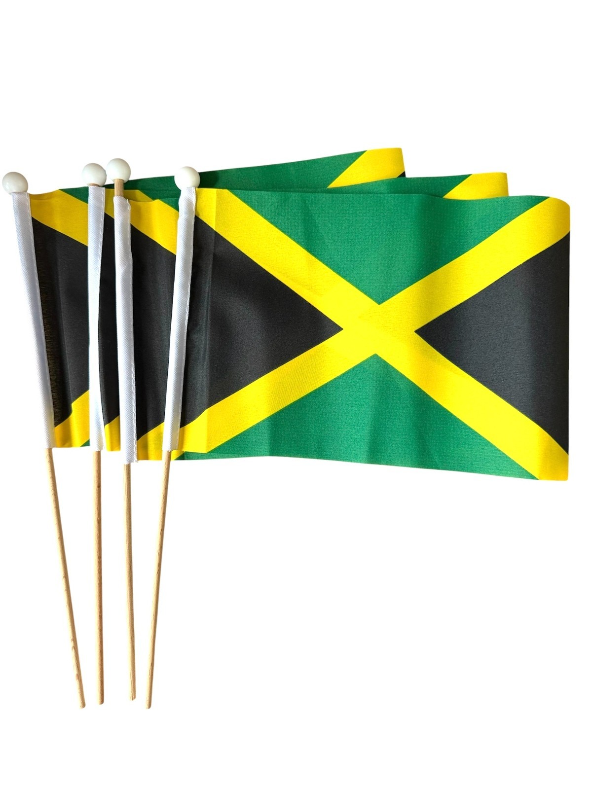 JAMAICA Caribbean PACK OF 4 MEDIUM HAND FLAGS  22cm x 15cm (9x6\
