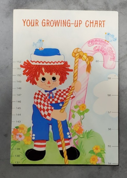 Hallmark Vintage Raggedy Ann Growth Chart Greeting Card..Mint..W Envelope