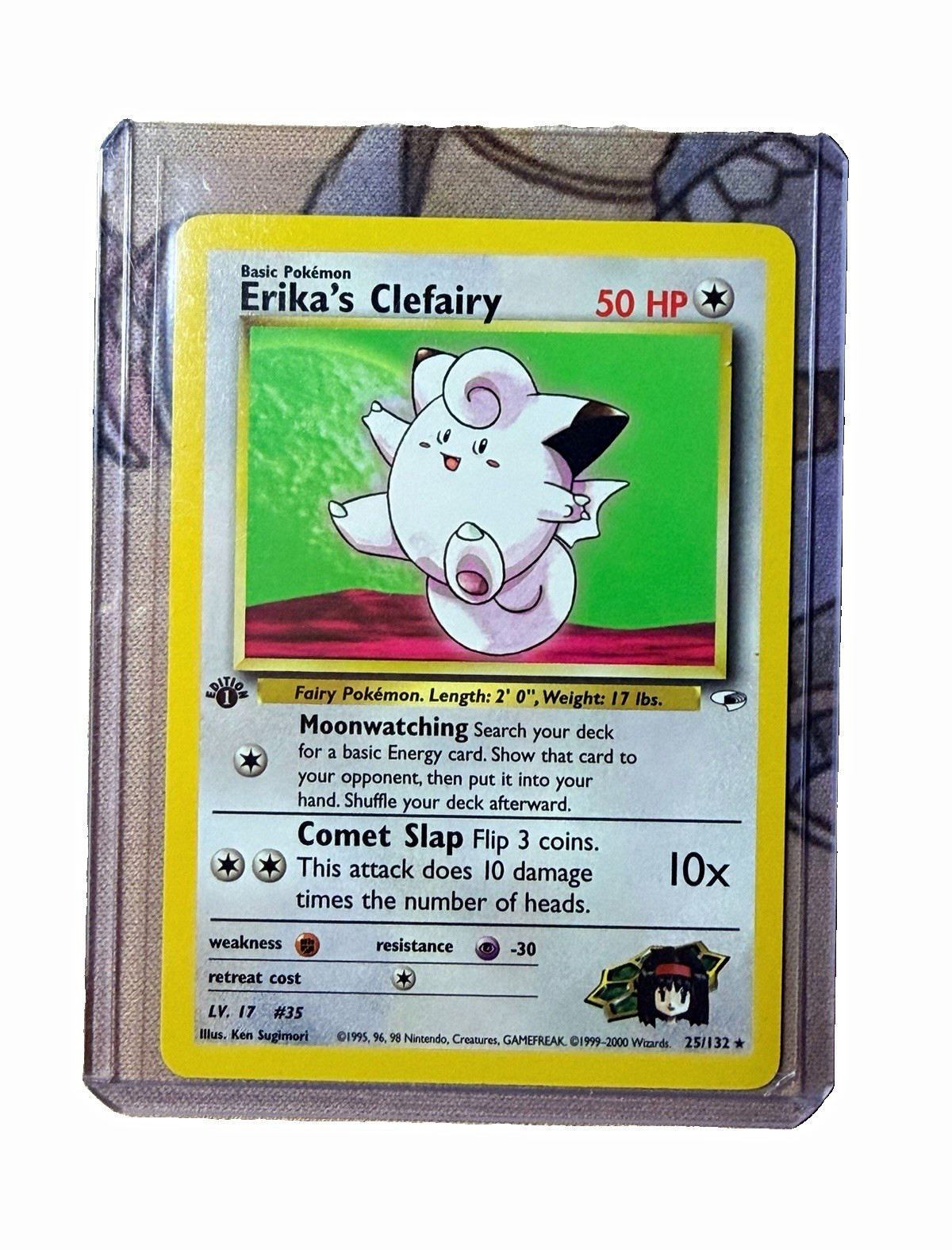 Wizards of the Coast 2000 Pokémon Gym Heroes 1st Edition Erika's Clefairy #25