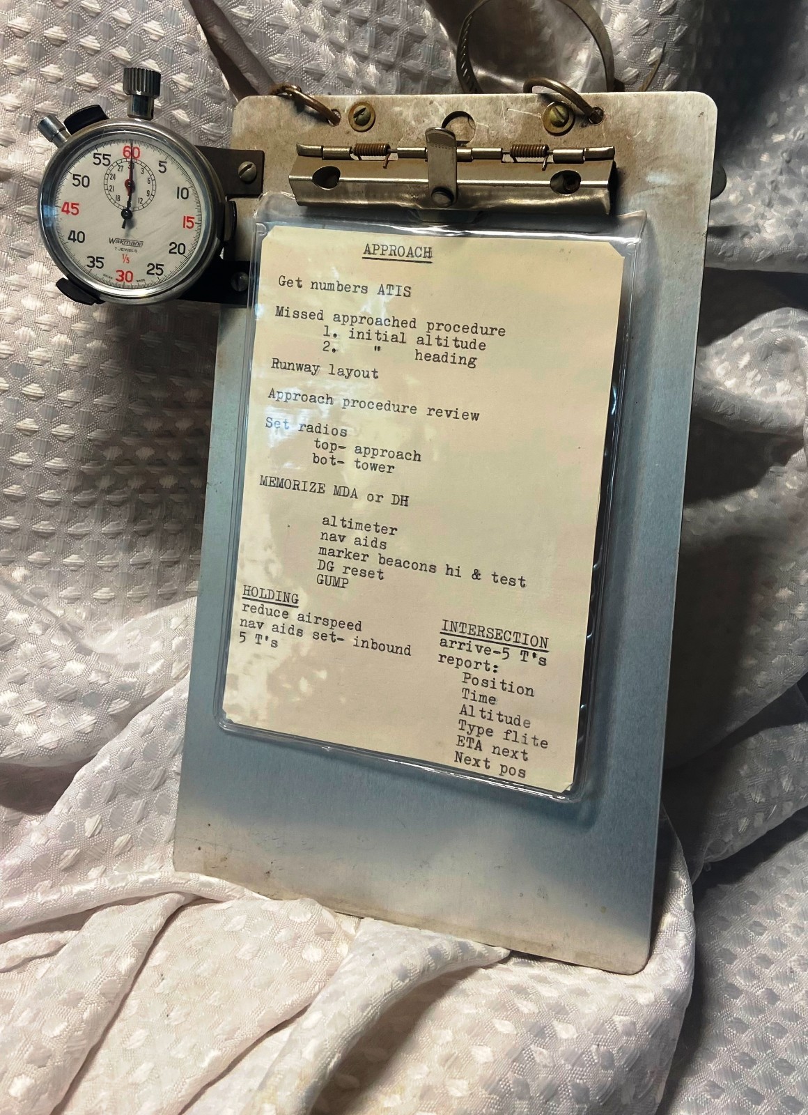 EARLY 1960'S U.S.ARMY IFR YOKE +FLIGHT CHECKLIST+  ATTACHMENT DEHAVILLAND BEAVER