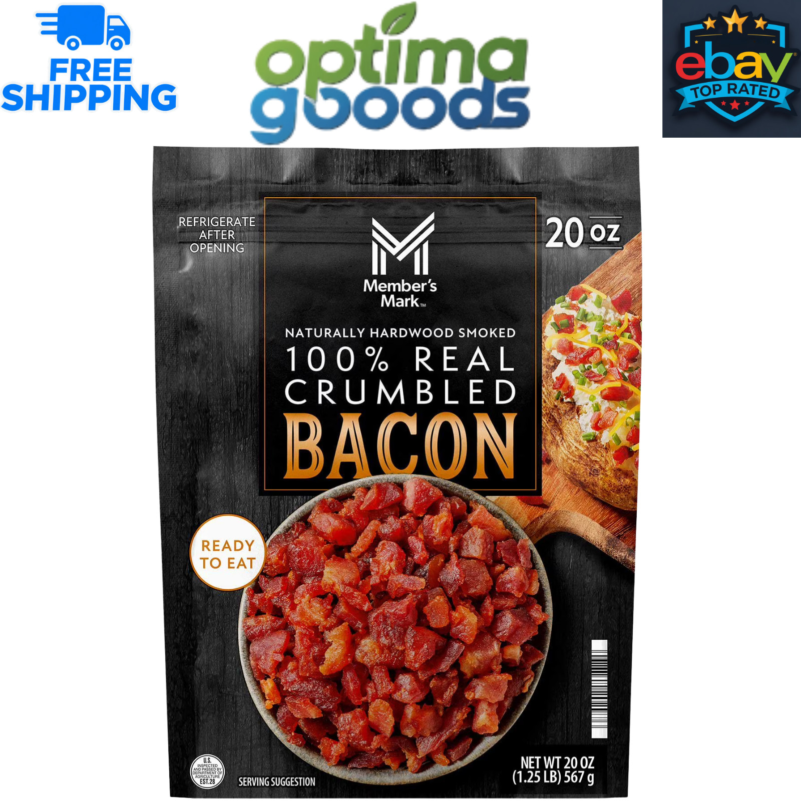 Member\'s Mark Real Crumbled Bacon (20 oz.) Hardwood Smoked Ready to Eat Bacon