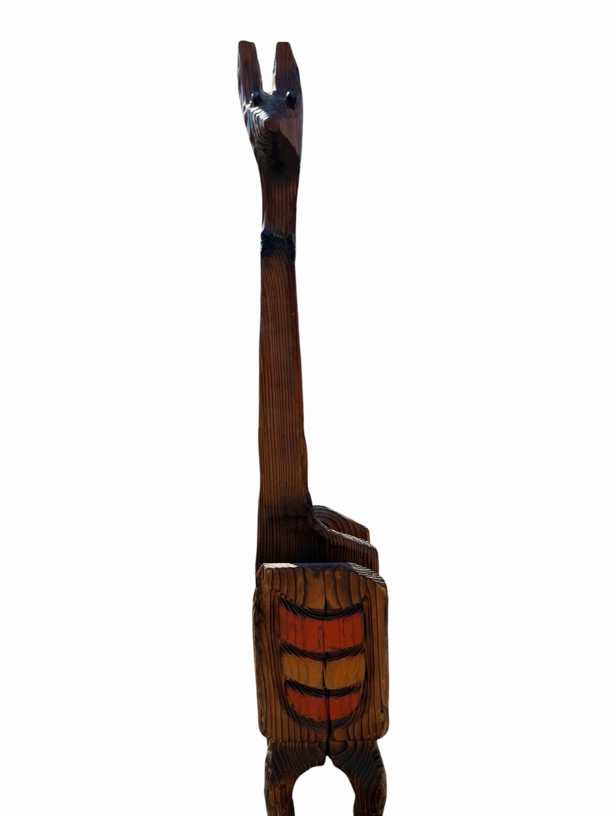 Vintage WITCO Llama Magazine Rack 47” William Westenhaver MCM Tiki Carved Wood