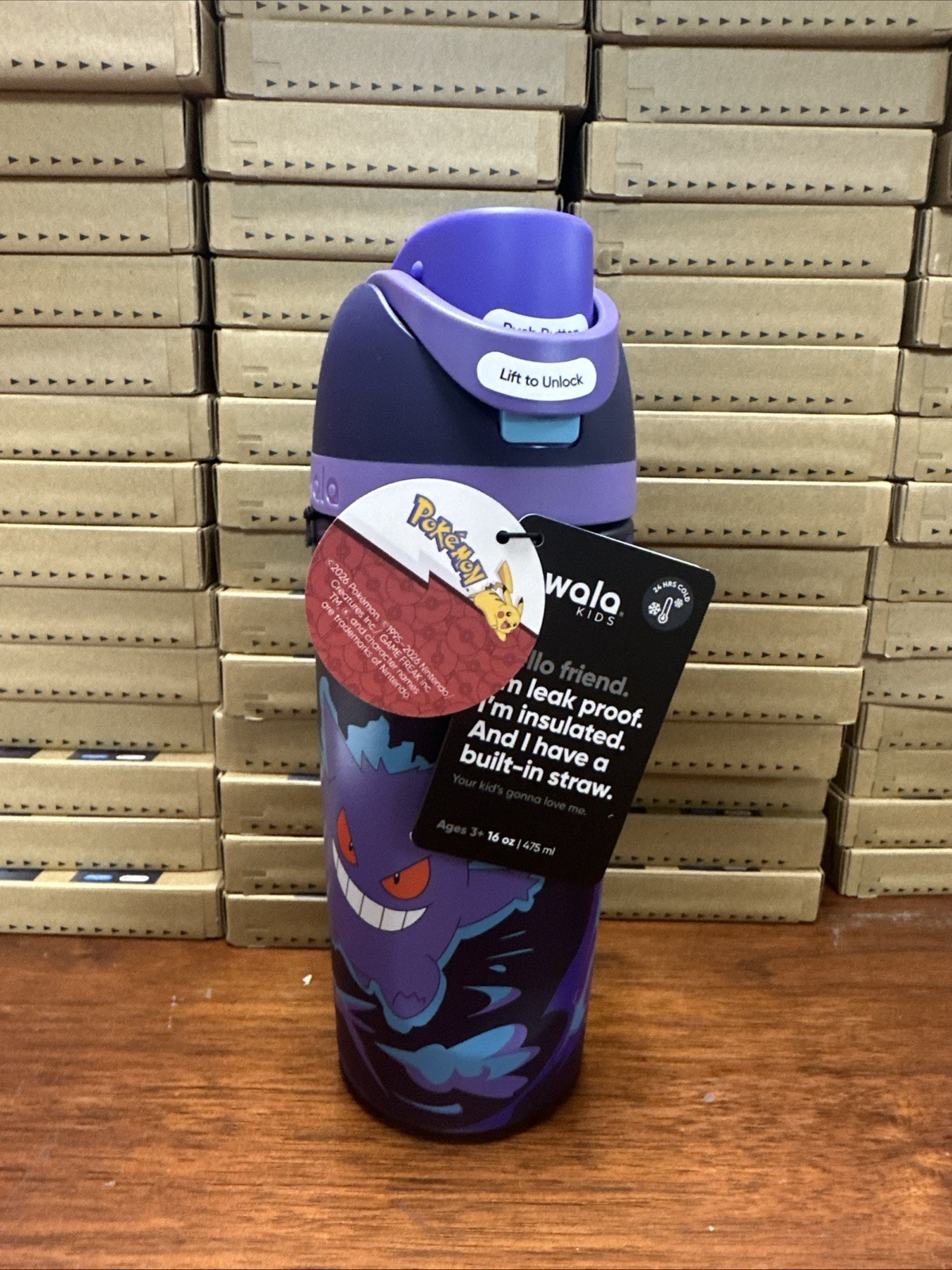 Pokemon X Owala 16oz Water Bottle - Gengar In The Shadows - Brand New In Hand