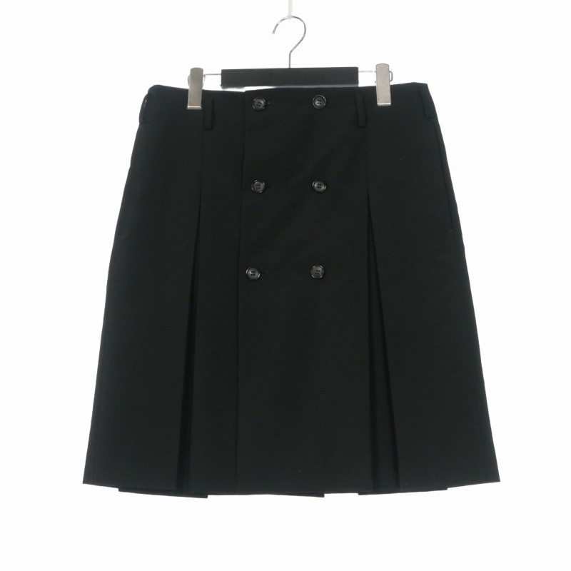 COMME des GARCONS HOMME PLUS Wool Gabardine Wrap Skirt XS Black (Ages 14+)