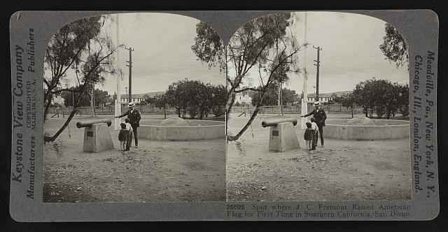 San Diego California J.C. Fremont 1926 American Flag Raised First Time