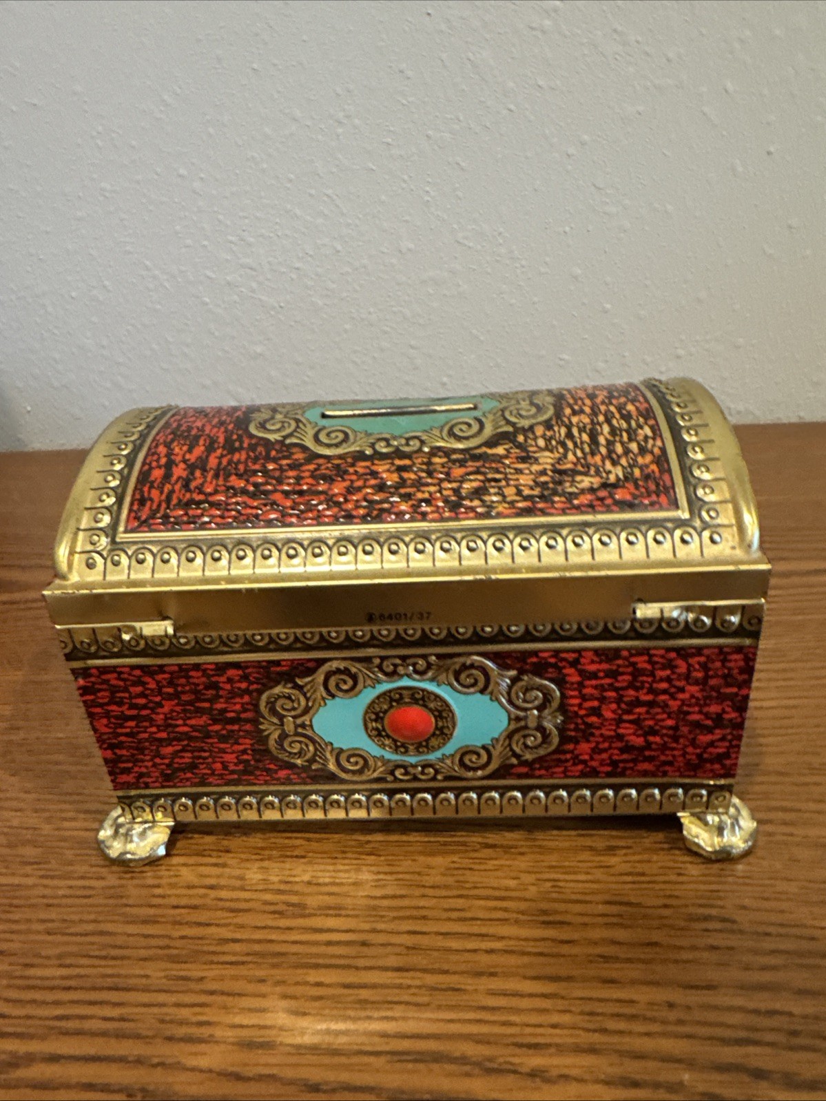 Vintage Harry Vincent Blue Bird Confectionery Treasure Chest Tin Bank ENGLAND