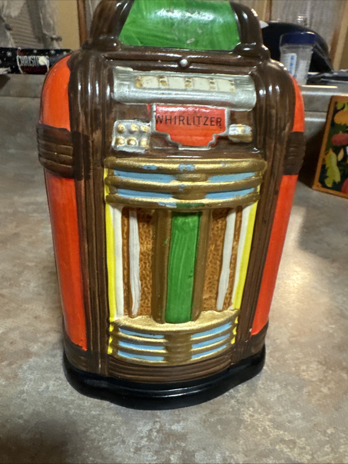 Whirlitzer Ceramic Jukebox Music Box Coin Bank Plug Music Parts Only Not Working
