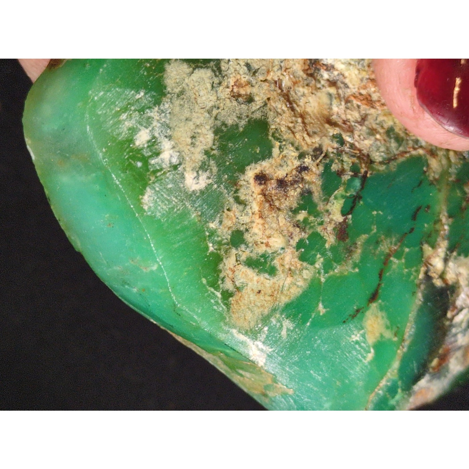 Chrysoprase Stone w/ Dendritic Apple Green Gemstone (226 grams)