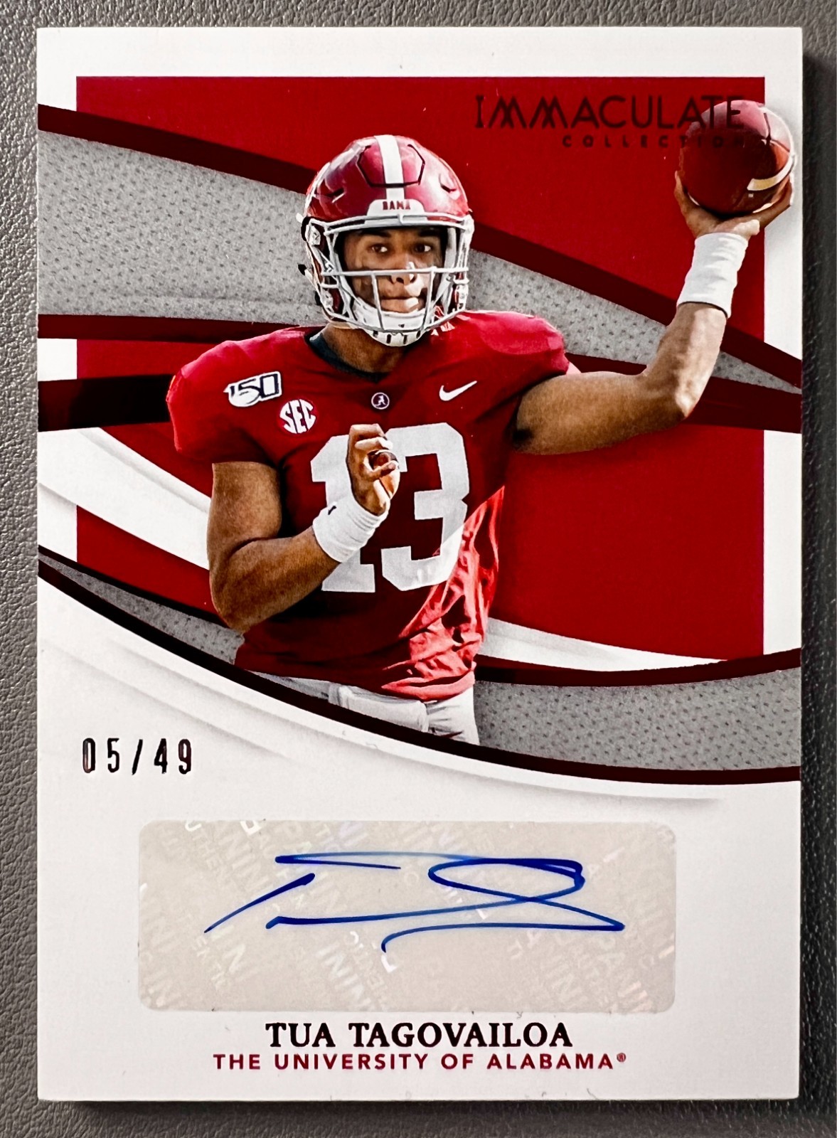 Tua Tagovailoa 2021 Panini Immaculate Collection Collegiate Auto #II-TT /49
