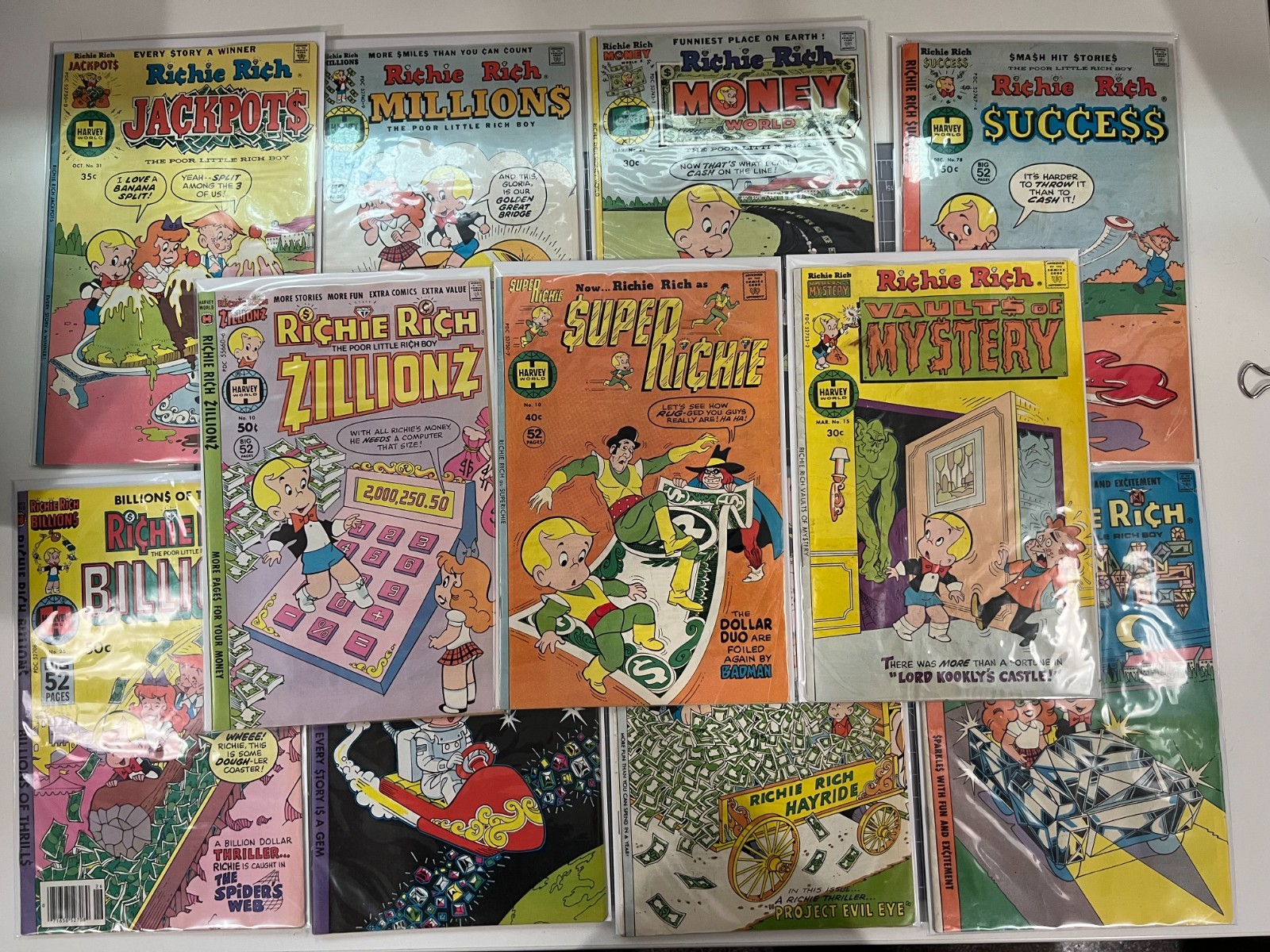 Richie Rich Comic Lot 11 Harvey Comics Jackpots Billions Diamonds Gems 1970s 80s