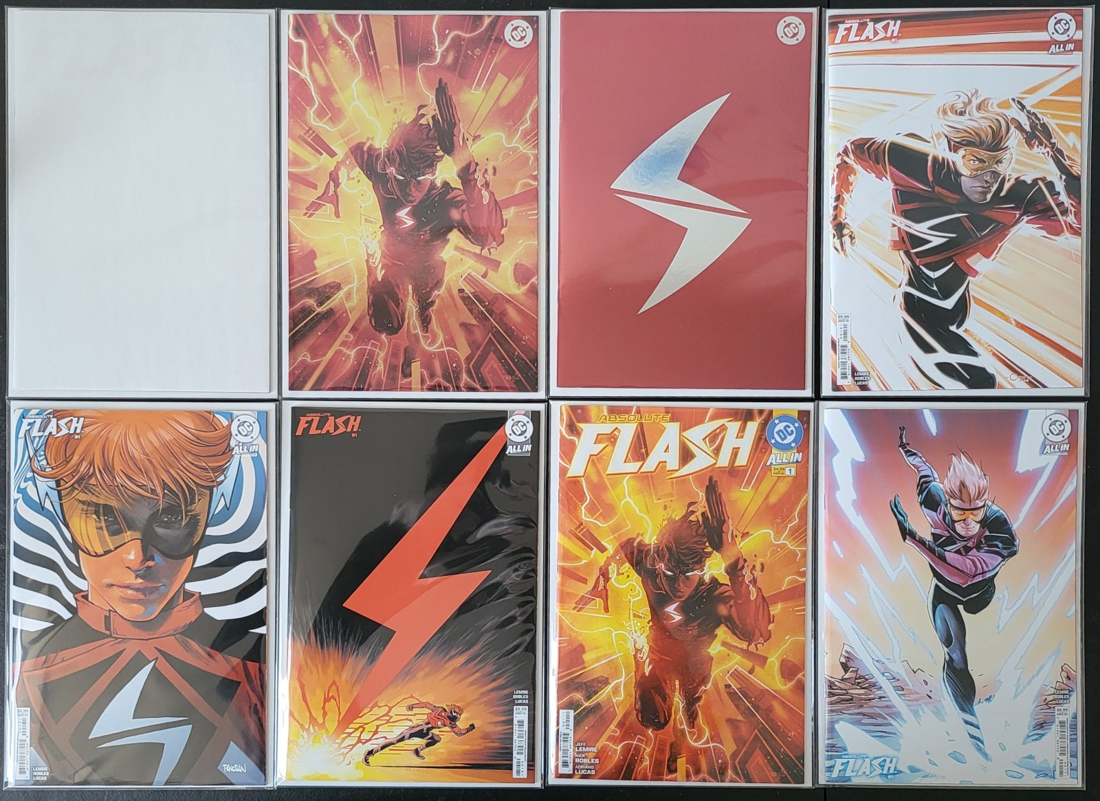Absolute Flash #1 Lot of  8 Standard Covers, NM or Better , 1st