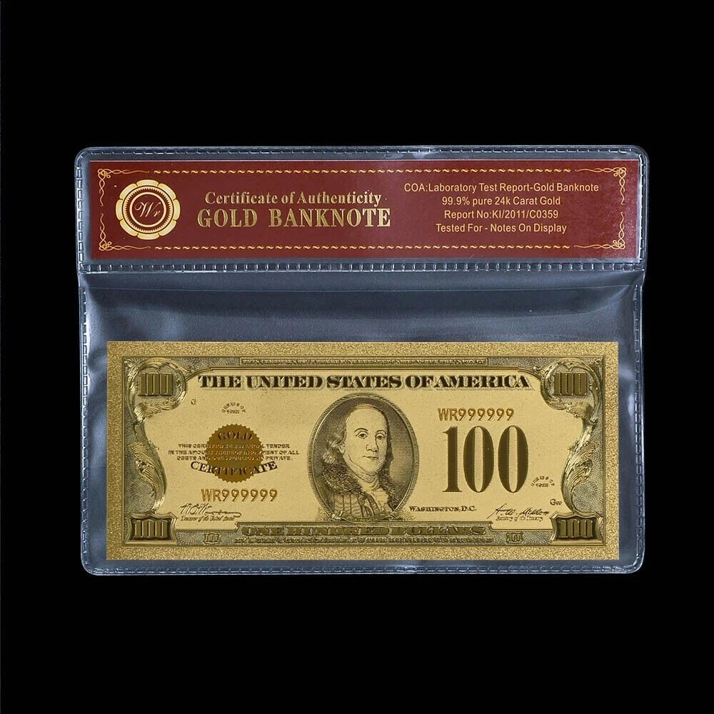1928 $100 Gold Certificate BankNote  with Bag & Certificate