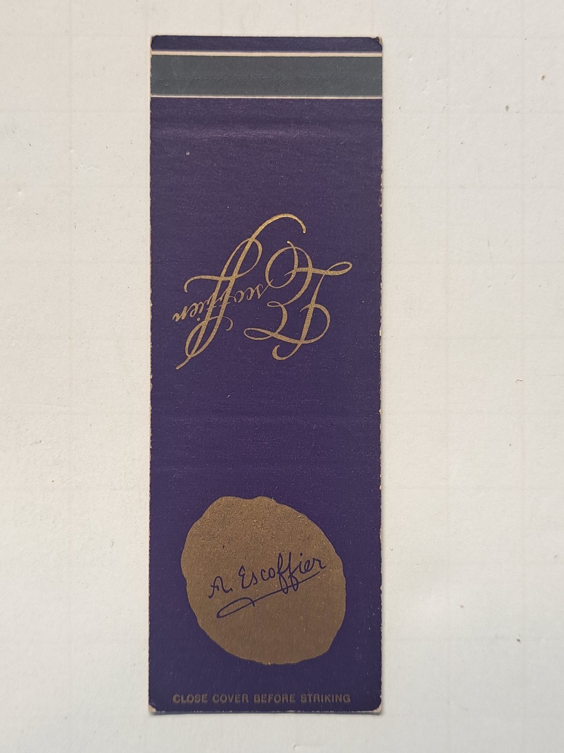 The Beverly Hilton 1963 Elegant Gold Script Purple Matchbook