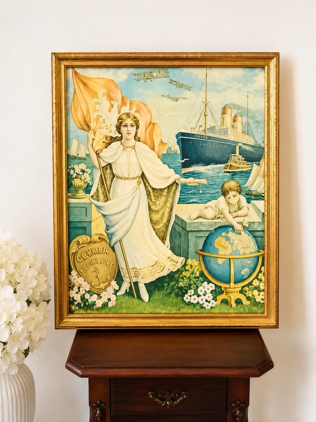 Rare 1931 Gdynia Polski Port Polonia Ocean Liner Travel Agency Promotional Print