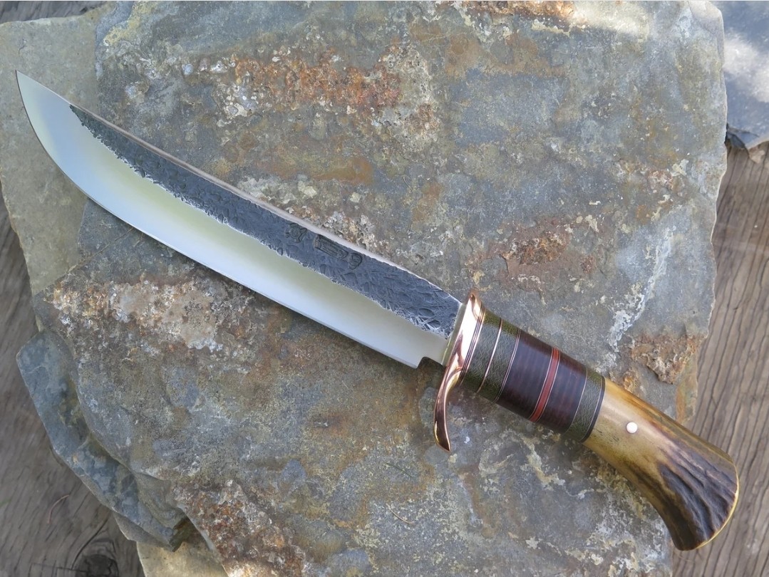 Berhing Made Knife, Premium Sambar Stag and Horsehide Field Knife