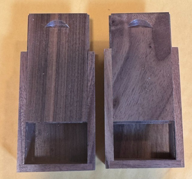 2 Pack  Small Sliding Top Wooden Trinket, Pill Box Stash Box NEW Ships FREE USA