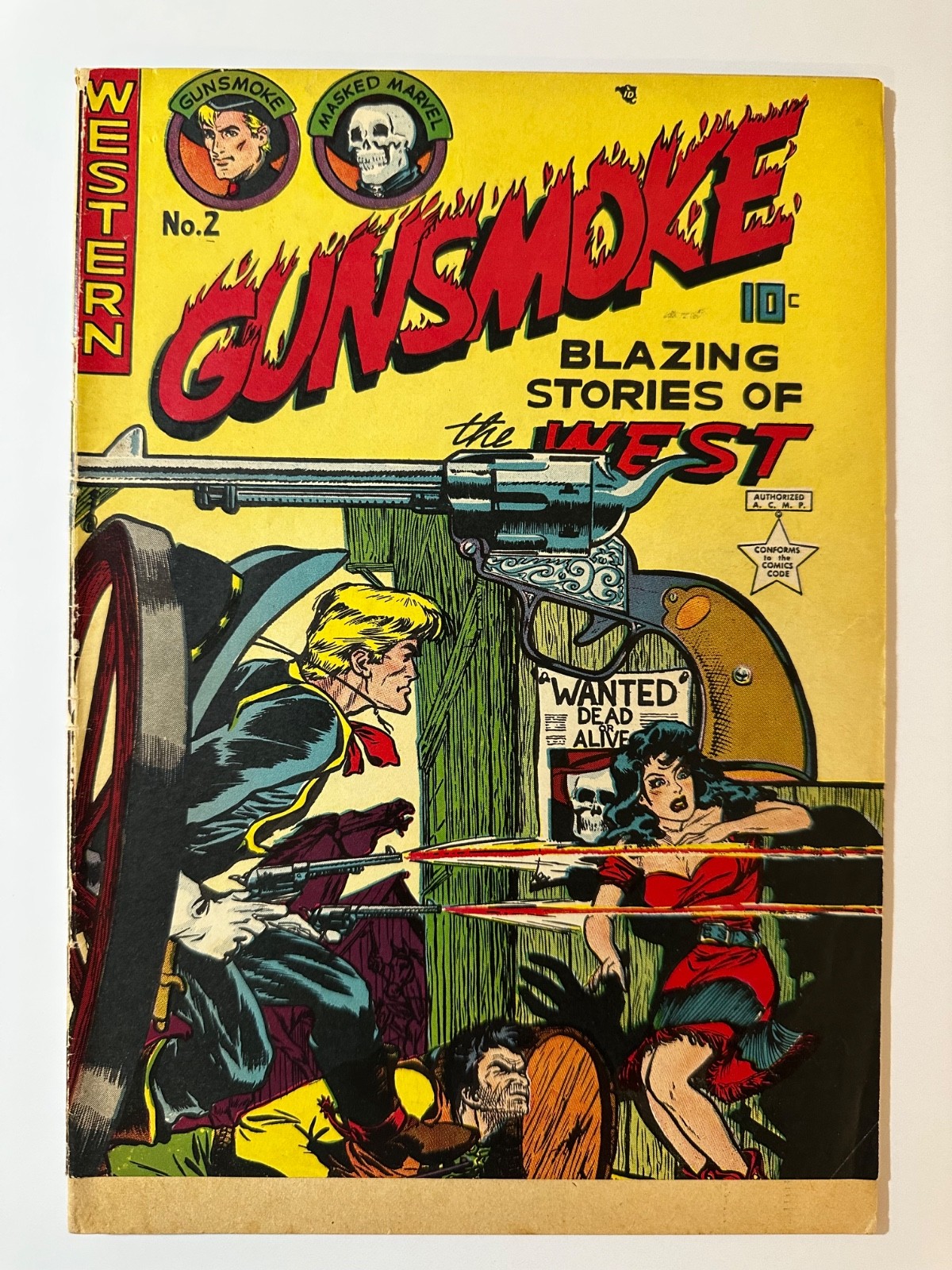Gunsmoke #2 1949 Ingels Art/Good Girl RARE Printer Error cover Canada Edition