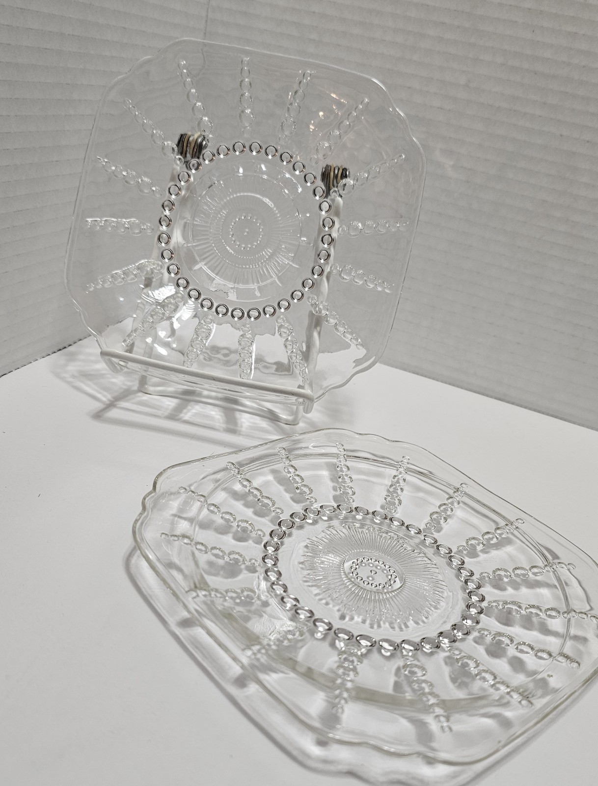 Vintage Federal Glass Columbia Clear Bread Plate Qty. 2 Vintage Federal Glass Columbia Clear Bread Plate Qty. 2