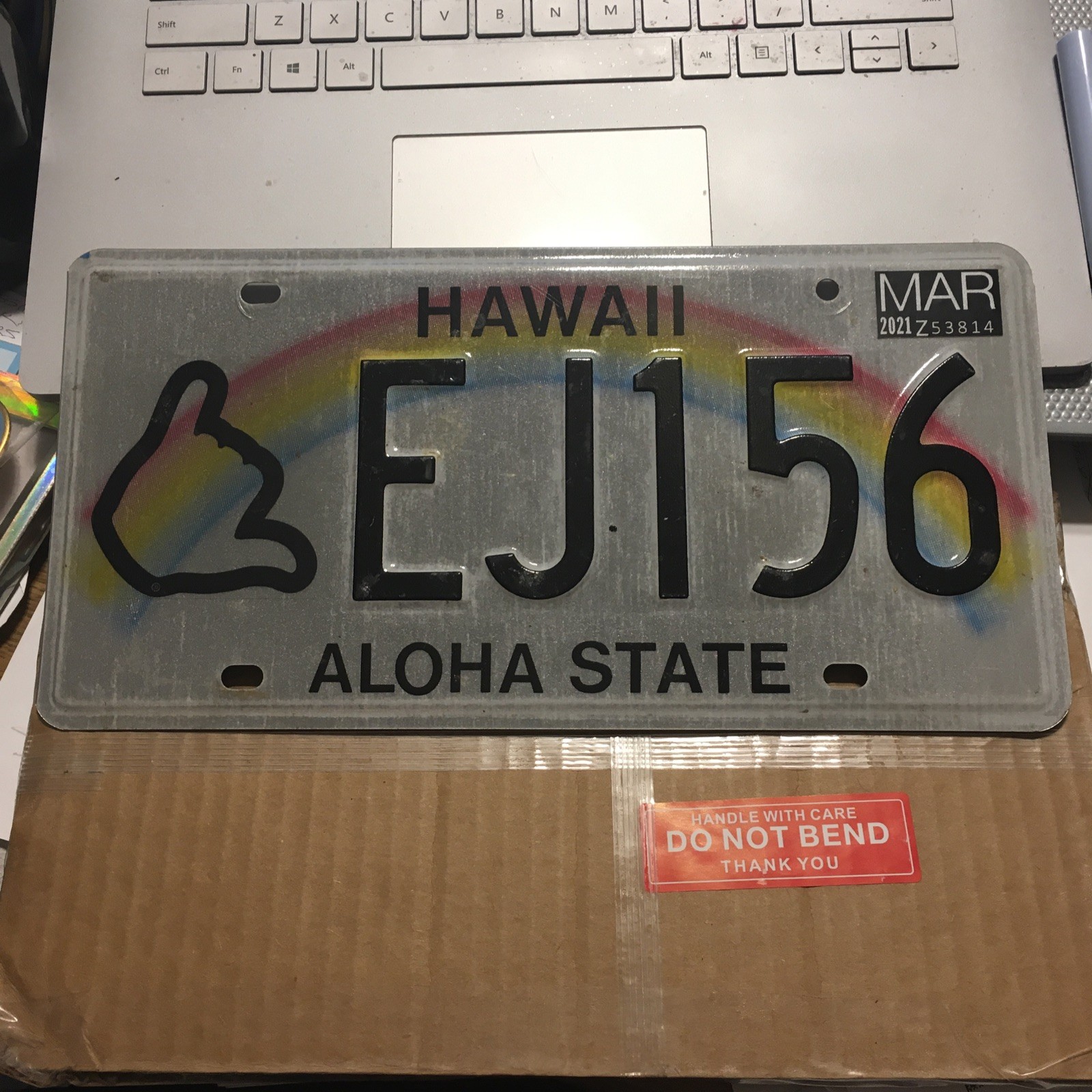 *99 CENT SALE*  2020s Hawaii SHAKA License Plate #EJ196 No Reserve