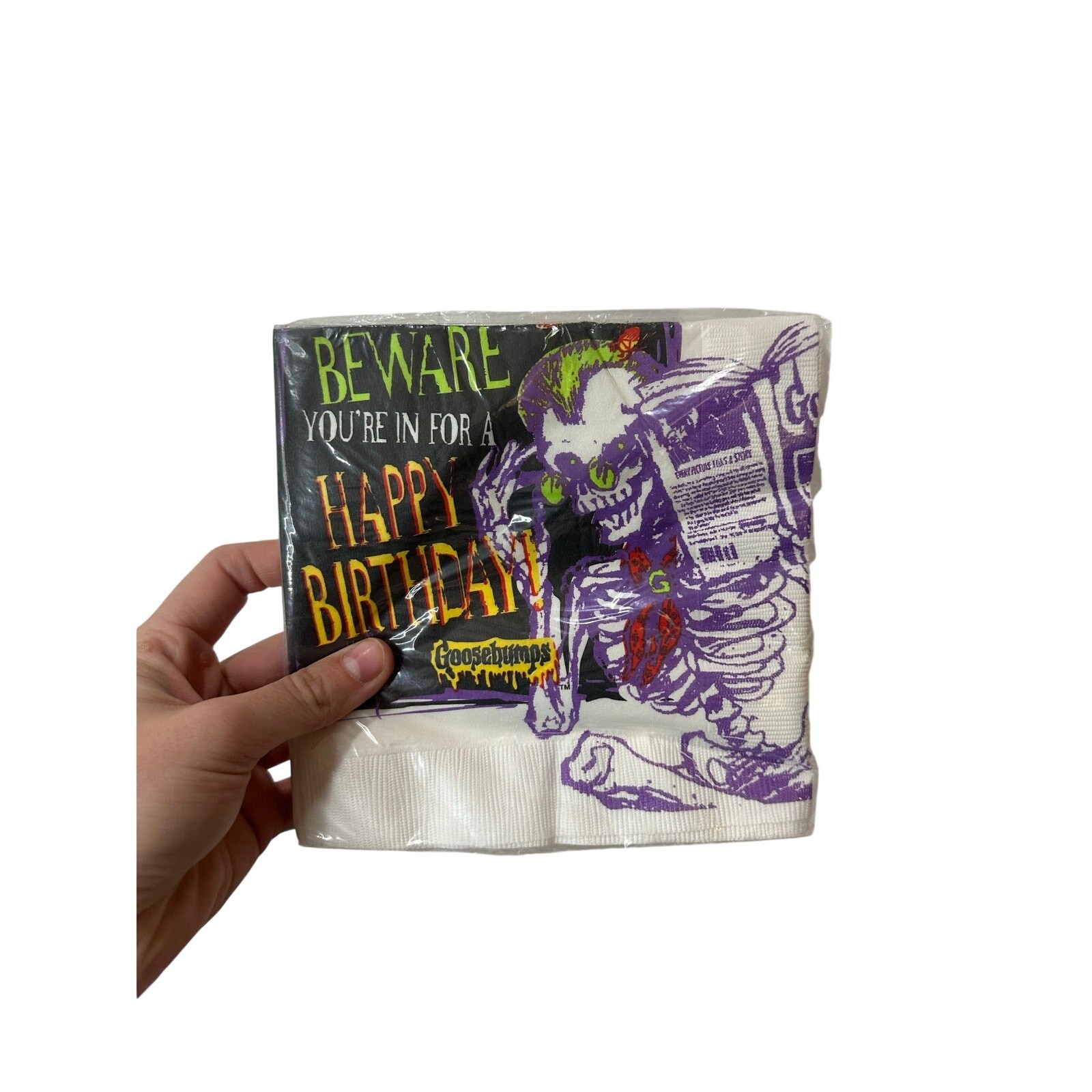 Vintage 1995 Goosebumps Napkins Hallmark Party Express “Happy Birthday” New USA