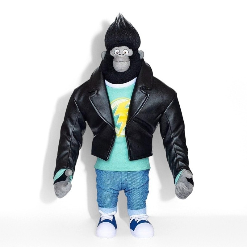 Sing 2 Singer Johnny Plush Toy - Cool Leather-Jacketed Cowboy Gorilla Plush Doll