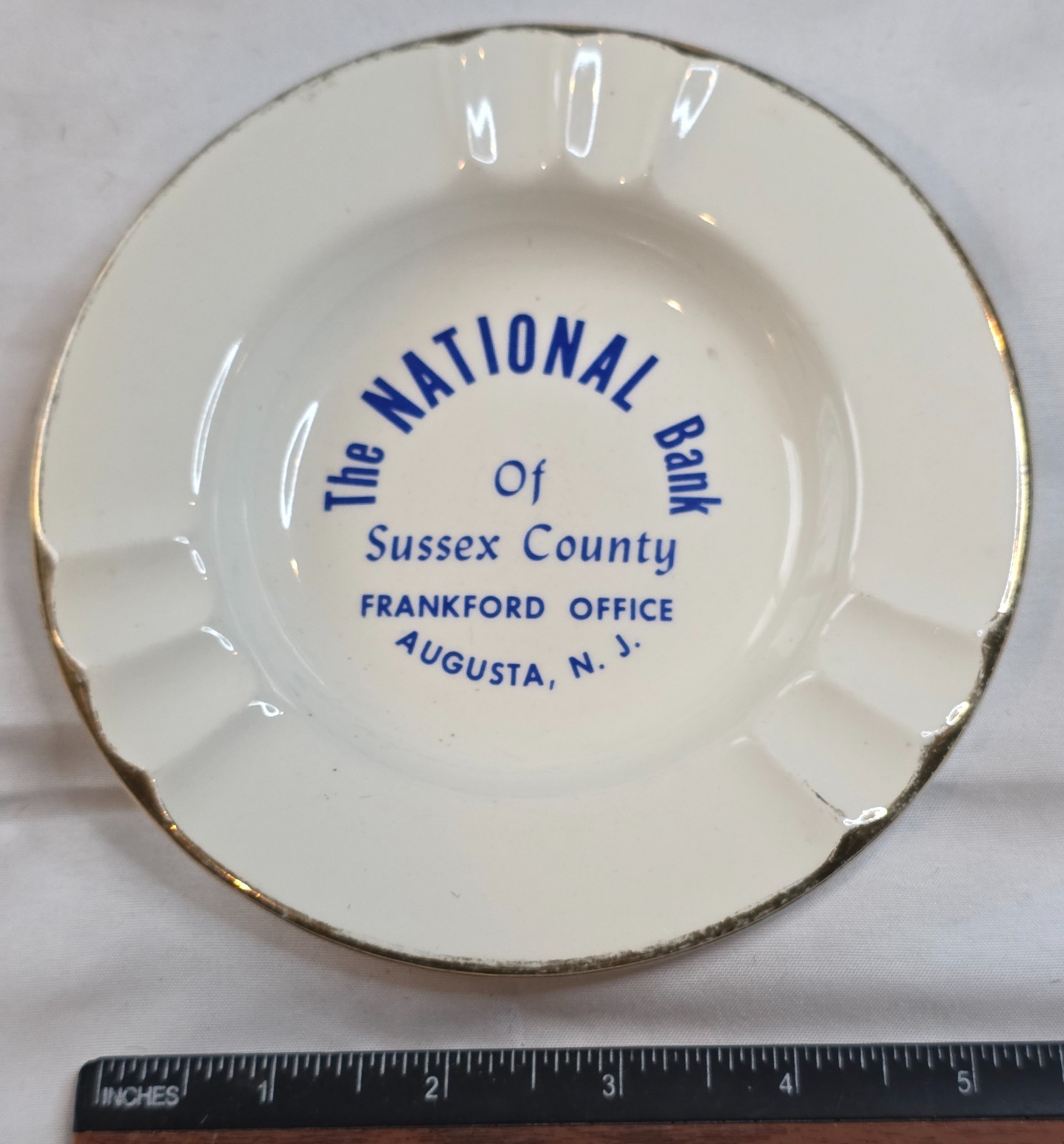 Vintage Ashtray- The National Bank of Sussex County, Frankford Ofc., Augusta NJ